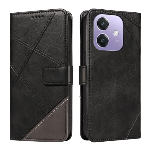 XINNI Hülle für Oppo A40, PU/TPU Klappetui Stoßfeste Schutzhülle Flip Magnetisch Case Cover, Schwarz von XINNI