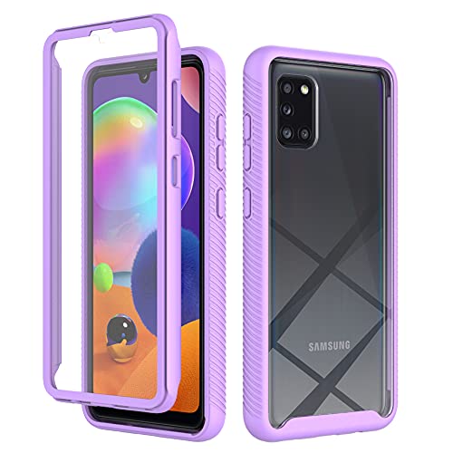 XINNI Hülle für Samsung Galaxy A31, 360 Grad Stoßfeste Schutzhülle mit Integriertem Bildschirmschutz, Robuster Bumper Outdoor Full Body Case, Helles Lila von XINNI