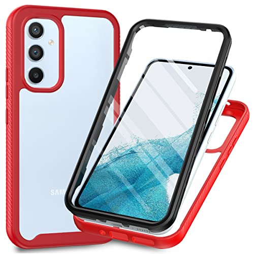 XINNI Hülle für Samsung Galaxy A34 5G, 360 Grad Stoßfeste Schutzhülle mit Integriertem Bildschirmschutz, Robuster Bumper Outdoor Full Body Case, Rot von XINNI