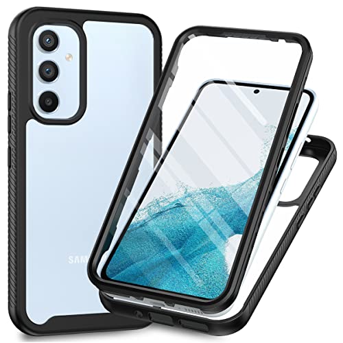 XINNI Hülle für Samsung Galaxy A34 5G, 360 Grad Stoßfeste Schutzhülle mit Integriertem Bildschirmschutz, Robuster Bumper Outdoor Full Body Case, Schwarz von XINNI