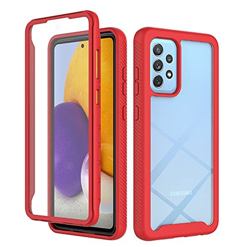 XINNI Hülle für Samsung Galaxy A52S(A52 4G 5G), 360 Grad Stoßfeste Schutzhülle mit Integriertem Bildschirmschutz, Robuster Bumper Outdoor Full Body Case, Rot von XINNI