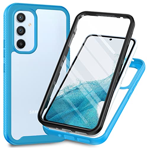 XINNI Hülle für Samsung Galaxy A54 5G, 360 Grad Stoßfeste Schutzhülle mit Integriertem Bildschirmschutz, Robuster Bumper Outdoor Full Body Case, Hellblau von XINNI