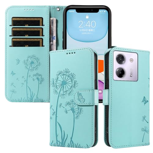XINNI Hülle für Xiaomi Poco M7 Pro 5G, Löwenzahn Schmetterling Geprägte PU Leder Brieftasche Abdeckung, Grün XINNI Hülle für Xiaomi Poco M7 Pro 5G, Löwenzahn Schmetterling Geprägte PU Leder Brieftasche Abdeckung, Grün von XINNI