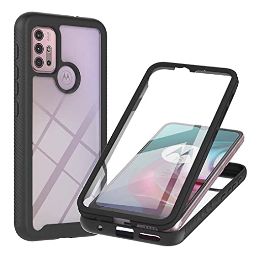 XINNI Robustes Hülle für Motorola Moto G30/G20/G10/G10 Power Handyhülle, PC/Frontschutzfolie Schutzhülle Rüstung Telefonhülle Back Case, Schwarz von XINNI