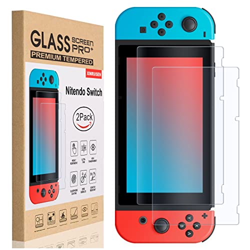 XINRUISEN 2Stück Displayschutzfolie Gehärtetem Glas für Nintendo Switch 2017/2019, Panzerglas Schutzfolie für Nintendo Switch Displayschutz Panzerfolie Anti-Bläschen, 9H Härte, Glas Screen Protector von XINRUISEN