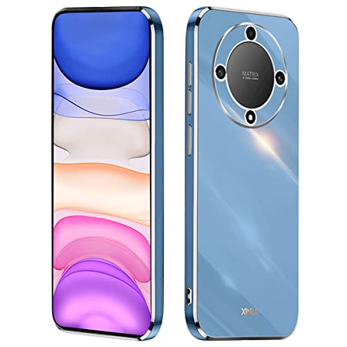 XINYEXIN Handyhülle für Honor Magic5 Lite/Magic 5 Lite Hülle aus Silikon, Goldener Rand Design Ultra Dünn Weiches TPU Stoßfeste Schutzhülle Silicone Case Cover - Blau von XINYEXIN