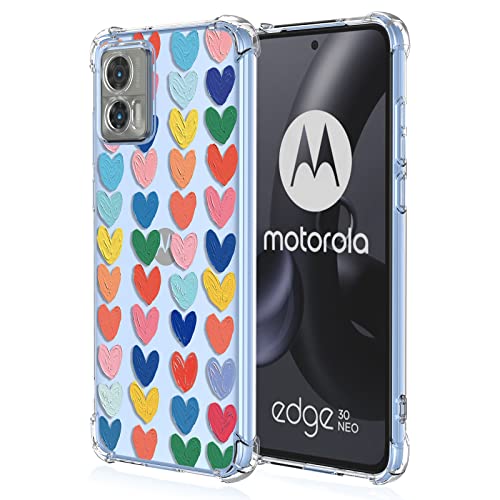 XINYEXIN Handyhülle für Motorola Edge 30 Neo/Edge 30 Lite Hülle Silikon Transparent mit 3D Blumen Muster Floral Mädchen Frau Schutzhülle, Clear Case Bumper Cover Stoßfest - Love von XINYEXIN