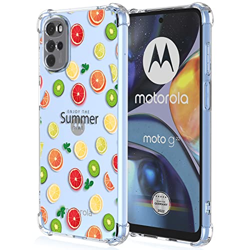 XINYEXIN Handyhülle für Motorola Moto G22 Hülle Silikon Transparent mit 3D Blumen Muster Floral Mädchen Frau Schutzhülle, Clear Case Bumper Cover Stoßfest - Summer von XINYEXIN