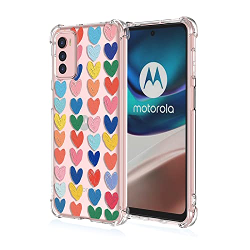 XINYEXIN Handyhülle für Motorola Moto G42 Hülle Silikon Transparent mit 3D Blumen Muster Floral Mädchen Frau Schutzhülle, Clear Case Bumper Cover Stoßfest - Love von XINYEXIN