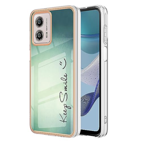 XINYEXIN Handyhülle für Motorola Moto G53 / Moto G13 / Moto G23 Hülle mit Muster Design TPU Silikon Stoßfest Kratzfest Schutzhülle Robust Case Backcover - Smile von XINYEXIN