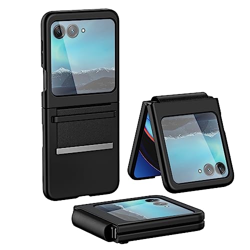 XINYEXIN Handyhülle für Motorola Razr 40 Ultra Hülle Dünne mit Leder Scharnier, Moto Razr 40 Ultra Hülle Stoßfeste Kratzfeste Schutzhülle für Razr 40 Ultra Case Cover Slim - Schwarz von XINYEXIN