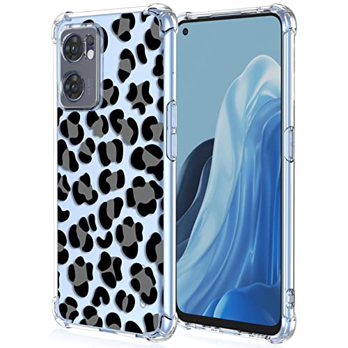 XINYEXIN Handyhülle für Oppo Find X5 Lite/Oppo Reno7 5G Hülle Silikon Transparent mit 3D Blumen Muster Floral Mädchen Frau Schutzhülle, Clear Case Bumper Cover Stoßfest - Leopard von XINYEXIN