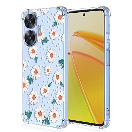 XINYEXIN Handyhülle für Realme C55 Hülle Frau Mädchen Blumen Muster Design Ultra Dünn Transparent Schutzhülle Stoßfest TPU Bumper Clear Case - Daisy von XINYEXIN