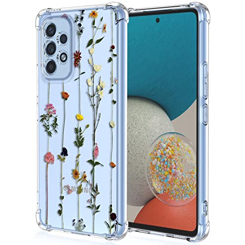 XINYEXIN Handyhülle für Samsung Galaxy A53 5G Hülle Frau Mädchen Blumen Muster Design Ultra Dünn Transparent Schutzhülle Stoßfest TPU Bumper Clear Case - Gardening von XINYEXIN