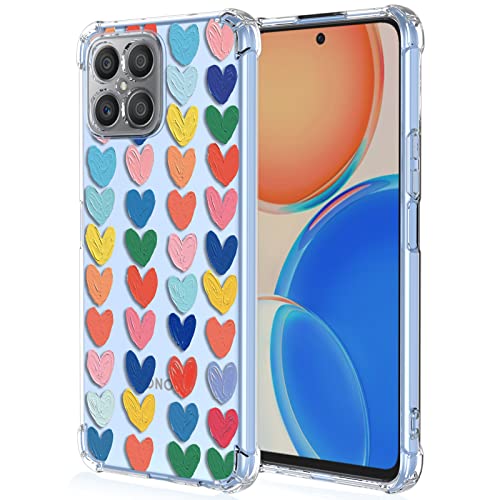 XINYEXIN Handyhülle für Samsung Galaxy M33 5G Hülle Silikon Transparent mit 3D Blumen Muster Floral Mädchen Frau Schutzhülle, Clear Case Bumper Cover Stoßfest - Love von XINYEXIN