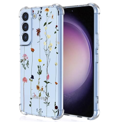 XINYEXIN Handyhülle für Samsung Galaxy S24 5G Hülle Frau Mädchen Blumen Muster Design Ultra Dünn Transparent Schutzhülle Stoßfest TPU Bumper Clear Case - Gardening von XINYEXIN