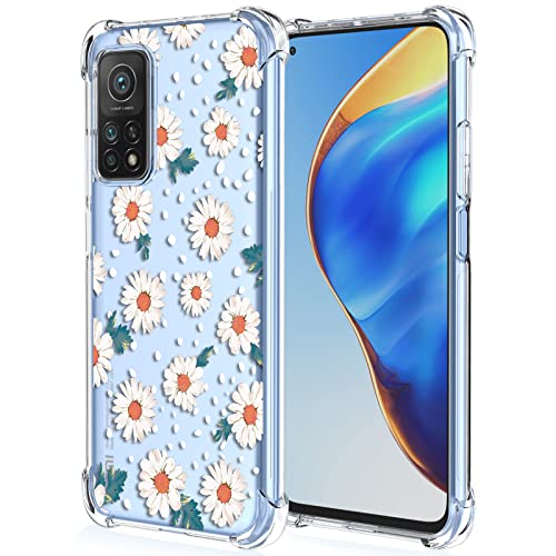 XINYEXIN Handyhülle für Xiaomi Mi 10T 5G / Mi 10T Pro 5G Hülle Silikon Transparent mit 3D Blumen Muster Floral Mädchen Frau Schutzhülle, Clear Case Bumper Cover Stoßfest - Daisy von XINYEXIN