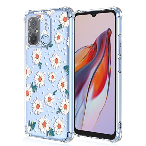 XINYEXIN Handyhülle für Xiaomi Redmi 12C Hülle Frau Mädchen Blumen Muster Design Ultra Dünn Transparent Schutzhülle Stoßfest TPU Bumper Clear Case - Daisy von XINYEXIN