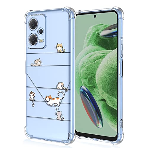 XINYEXIN Handyhülle für Xiaomi Redmi Note 12 Pro Plus 5G (Note 12 Pro+) Hülle Süße Katze Cartoon Muster Design Mode Ultra Dünn Transparent Schutzhülle Stoßfest TPU Bumper Clear Case - Kitten von XINYEXIN