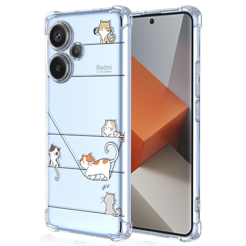 XINYEXIN Handyhülle für Xiaomi Redmi Note 13 Pro Plus 5G (Pro+ 5G) Hülle Süße Katze Cartoon Muster Design Mode Ultra Dünn Transparent Schutzhülle Stoßfest TPU Bumper Clear Case - Kitten von XINYEXIN