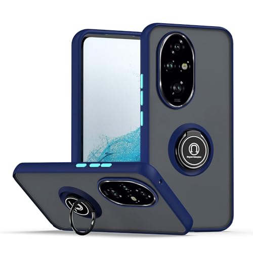 XINYEXIN Hülle für Honor 200 Pro 5G mit Ring Stnad Stoßfest Handyhülle Anti-Scratch Durchscheinend PC Back + Soft TPU Bumper Case Cover - Königsblau von XINYEXIN