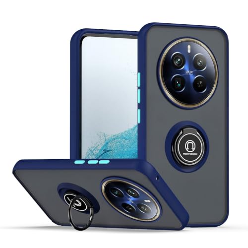 XINYEXIN Hülle für Realme 12 Pro Plus 5G Pro+ 5G / Realme 12 Pro 5G mit Ring Stnad Stoßfest Handyhülle Anti-Scratch Durchscheinend PC Back + Soft TPU Bumper Case Cover - Königsblau von XINYEXIN