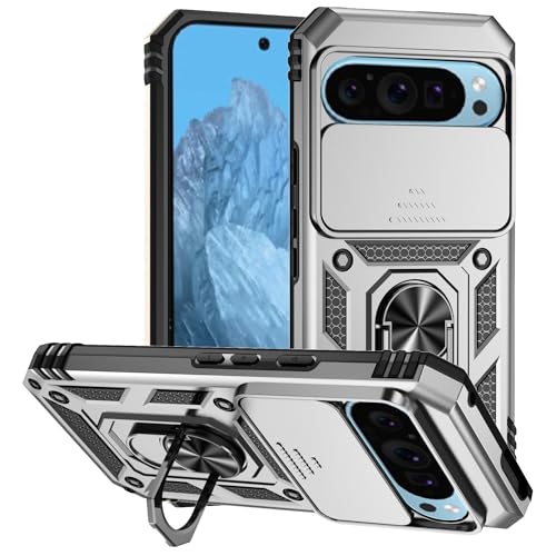 XINYEXIN Kameraschutz Handyhülle für Google Pixel 9 Pro XL Hülle mit 360 Grad Metal Ring Ständer Stoßfest Schutzhülle Hard Case Sliding Camera Cover - Silber XINYEXIN Kameraschutz Handyhülle für Google Pixel 9 Pro XL Hülle mit 360 Grad Metal Ring Ständer Stoßfest Schutzhülle Hard Case Sliding Camera Cover - Silber von XINYEXIN