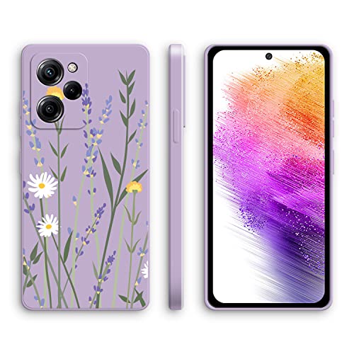 XINYEXIN Silikon Hülle für Xiaomi Poco X5 Pro 5G mit Süßes Muster Ultra Dünn Gerade Kante Weiches Silikon Handyhülle Stoßfest Schutzhülle - Lavender, Purple von XINYEXIN