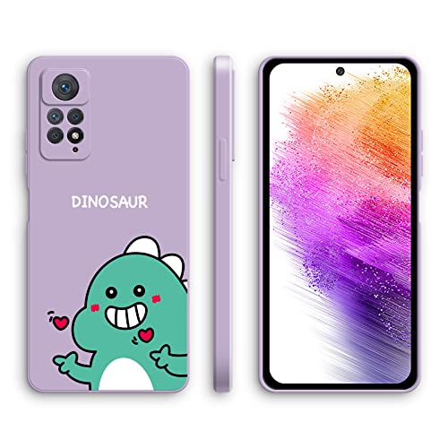XINYEXIN Silikon Hülle für Xiaomi Redmi Note 11 Pro 5G/4G mit Süßes Muster Ultra Dünn Gerade Kante Weiches Silikon Handyhülle Stoßfest Schutzhülle - Dinosaur, Purple von XINYEXIN