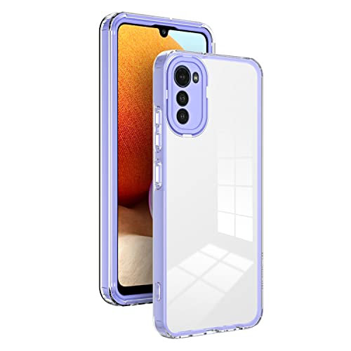 XINYEXIN Transparente Hülle für Motorola Moto E32, Farbigem Rand Handyhülle, TPU+PC Stoßstange Stoßfeste Kratzfeste Schutzhülle Crystal Clear Case Cover - Violett von XINYEXIN