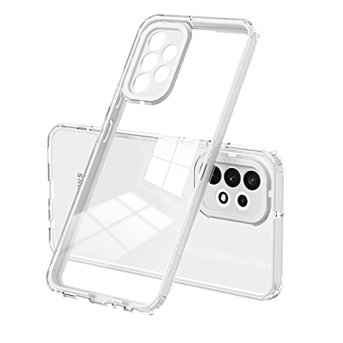 XINYEXIN Transparente Hülle für Samsung Galaxy A52 / A52 5G / A52S 5G, Farbigem Rand Handyhülle, TPU+PC Stoßstange Stoßfeste Kratzfeste Schutzhülle Crystal Clear Case Cover - Weiß von XINYEXIN