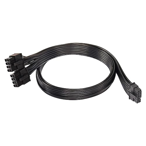 2 x 8-poliger Stecker auf 12VHPWR PCIE5.0 16Pin ATX3.0 Stromkabel für Grafikkarten der Serie RTX40, 30 cm, 50 cm, 60 cm, 70 cm, Materialien, Kurzschlussschutz, langlebige Konstruktion von XINYIN