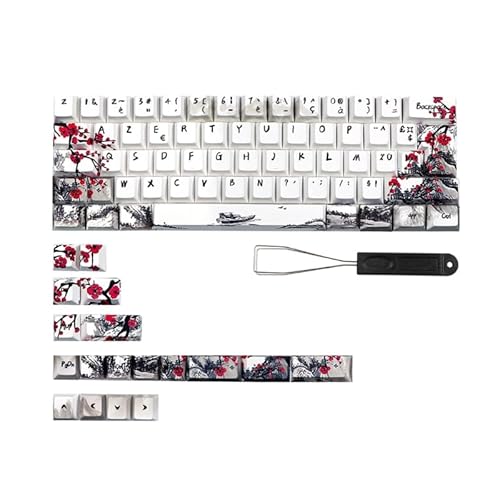 Deutsch Französisch Spanien ANSI DyeSub Keycaps Plum Blossom 80 Tasten CherryProfile Keycap Für Tastatur QWERTZ AZERTY 61 64 67 68 Plum Blossom Keycaps Tasten Tastatur Qwertz Azerty 80 Tasten Keycap von XINYIN