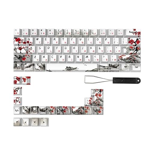 Deutsch Französisch Spanien ANSI DyeSub Keycaps Plum Blossom 80 Tasten CherryProfile Keycap Für Tastatur QWERTZ AZERTY 61 64 67 68 Plum Blossom Keycaps Tasten Tastatur Qwertz Azerty 80 Tasten Keycap von XINYIN