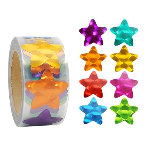 Glitzernde sternförmige Aufkleber, selbstklebend, 20 mm, Verpackungsetiketten für Tagebuch, Notizbuch, 300 Stück Glitzernde sternförmige Aufkleber, selbstklebend, 20 mm, Verpackungsetiketten für Tagebuch, Notizbuch, 300 Stück von XINYIN