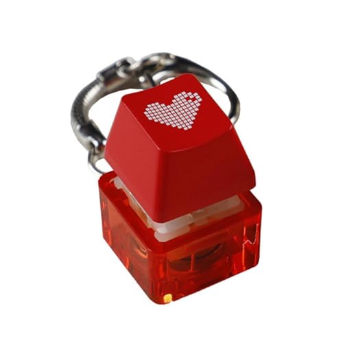 Mechanische Schalter, Schlüsselanhänger für Tastaturschalter, Tester-Kit mit LED-Licht, Stressabbau, Spielzeug, Geschenke für Gamer, hörbar, bunt, leuchtend, personalisierbar, rotes Herz, Tastenkappe, Mechanische Schalter, Schlüsselanhänger für Tastaturschalter, Tester-Kit mit LED-Licht, Stressabbau, Spielzeug, Geschenke für Gamer, hörbar, bunt, leuchtend, personalisierbar, rotes Herz, Tastenkappe, von XINYIN