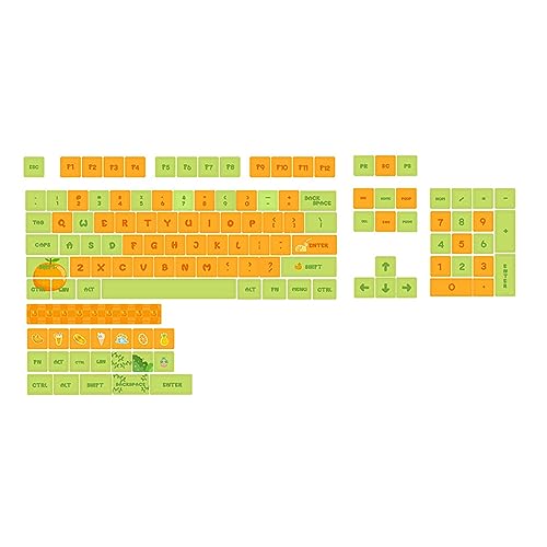 XINYIN XDA 124PBT XDA 124PBT Tastenkappen, orangefarben, für mechanische Tastaturen, PBT-Tastenkappen, glatt und ölbeständig, XDA Profile Keycaps von XINYIN
