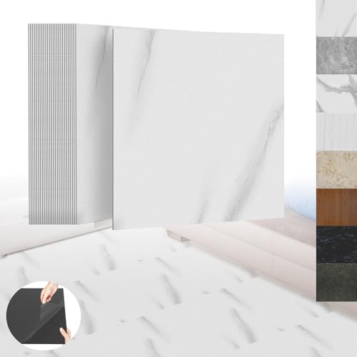 XINZI PVC Bodenbelag Selbstklebende Fliesen Vinylboden Selbstklebend, Vinylboden Bodenfliesen mit Holz-Effekt, 27 Vinyl Fliesen Klebefliesen Boden 2,51m² für Küche Wohnzimmer, Marmor Optik Grau von XINZI