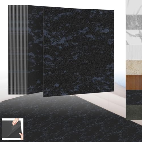 XINZI PVC Bodenbelag Selbstklebende Fliesen Vinylboden Selbstklebend, Vinylboden Bodenfliesen mit Holz-Effekt, 54 Vinyl Fliesen Klebefliesen Boden 5,02m² für Küche Wohnzimmer, Marineblau von XINZI