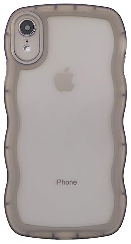 XIQI Kompatibel mit iPhone XR Hülle 6,1 Zoll, niedliche Kawaii Curly Wave Rahmenform Weiches Silikon Stoßfest Schutzhülle für Frauen Mädchen, klar/schwarz von XIQI