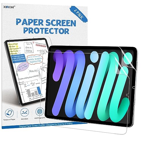 XIRON 2 Stück Paperfeel Schutzfolie für iPad mini 6 2021(8,3 Zoll), Papier Folie Blendfreiem zum Zeichnen, Matte Papierfolie Schutzfolie Displayschutz Schreibe wie auf Papier von XIRON