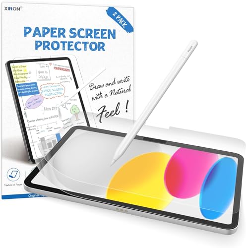 XIRON 2 Stück Papier Schutzfolie für iPad 10. Generation 10,9 Zoll 2022, Matte Folie Paperfeel Displayschutz Blendfreiem zum Zeichnen, Schreiben und Notizen Machenm, Anti Fingerabdruck von XIRON