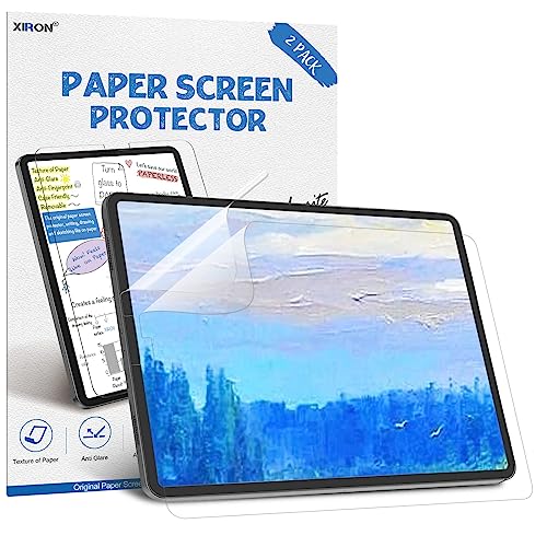 XIRON 2 Stück Papier Schutzfolie für iPad Pro 12,9", Papier Folie Blendfreiem zum Zeichnen, Matte Papierfolie Schutzfolie Displayschutz Schreibe wie auf Papier von XIRON