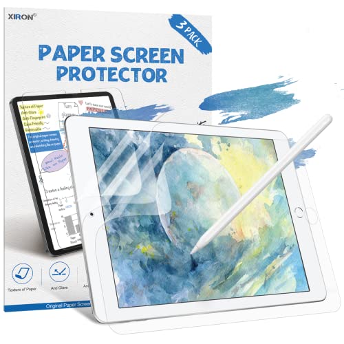 XIRON [3 Stück] Paperfeel Schutzfolie für iPad 10,2 Zoll (2019, 2020 und 2021),iPad 9. / 8. / 7. Generation Displayfolie, Matte Papier Folie zum Zeichnen, Schreiben und Notizen Machen wie auf Papier von XIRON