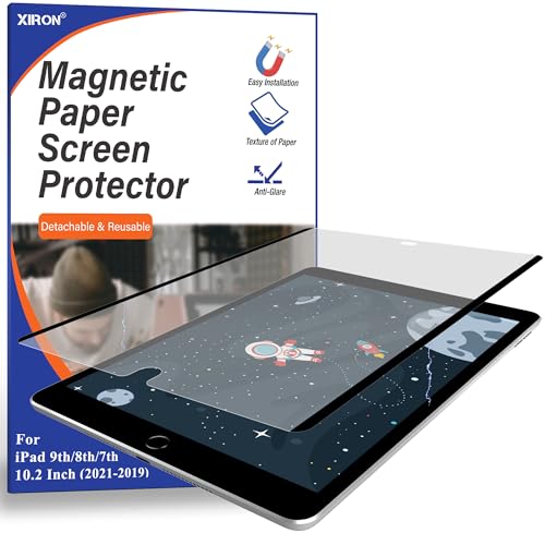 XIRON Magnet Papier Schutzfolie für für iPad 9./8./7.Generation 10.2 Zoll (2019/2020/2021), Matte Papier folie Displayschutz zum Schreiben/Zeichnen von XIRON