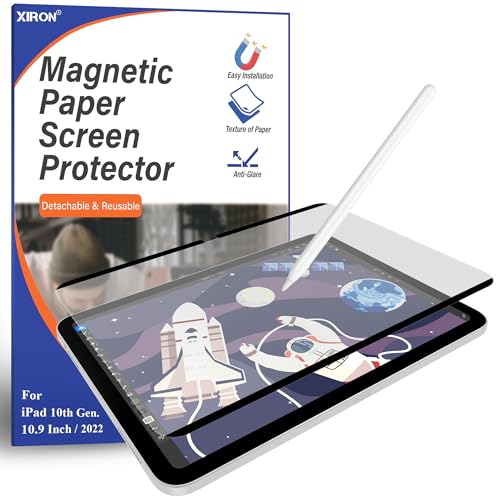XIRON Magnet Papier Schutzfolie für iPad 10. Generation 10,9 Zoll 2022, Matte Papier folie Displayschutz zum Schreiben/Zeichnen, Abnehmbar und Wiederverwendbar von XIRON