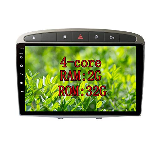 XISEDO 9 Zoll Android 10.0 Autoradio In-Dash Car Radio RAM 2G ROM 32G Autonavigation Car Radio für Peugeot 308 (2007-2013) Peugeot RCZ Unterstützt Lenkradkontrolle, WiFi, Bluetooth (grau) von XISEDO