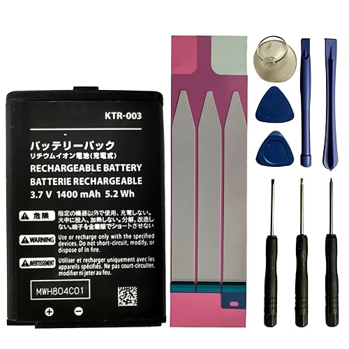 XITAIAN 3.7V 5.2Wh 1400mAh KTR-003 Ersatz der Batterie für Nintendo New 3DS N3DS Handheld Gaming Konsole mit Tooltik von XITAIAN