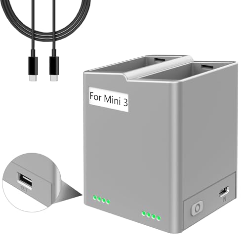 XITAIAN Akku Ladegerät Hub für DJI Mini 4 Pro/Mini 3/ Mini 3 Pro Drohne, Mini 4 Pro/Mini 3/ Mini 3 Pro Tragbarer 2 Wege Schnelllade Hub Akku-Ladehub Zubehör von XITAIAN
