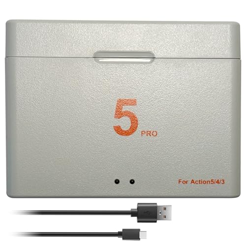 XITAIAN Osmo Action 5 Pro Akku Ladegerät für DJI Action 5 Pro/4/3, USB-Schnellladehülle mit Typ-C-Kabel Dreifach-Akkuladegerät(1 Ladegerät) von XITAIAN